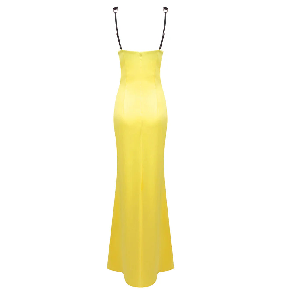Gretel Color-Blocked Velvet Maxi Dress