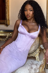 Guinevere Violet Square Neck Maxi Dress