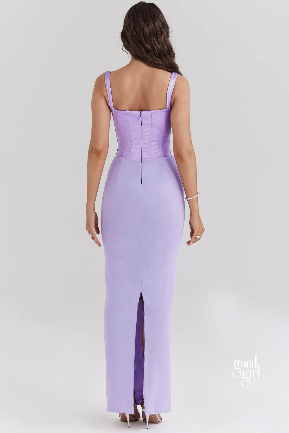 Guinevere Violet Square Neck Maxi Dress