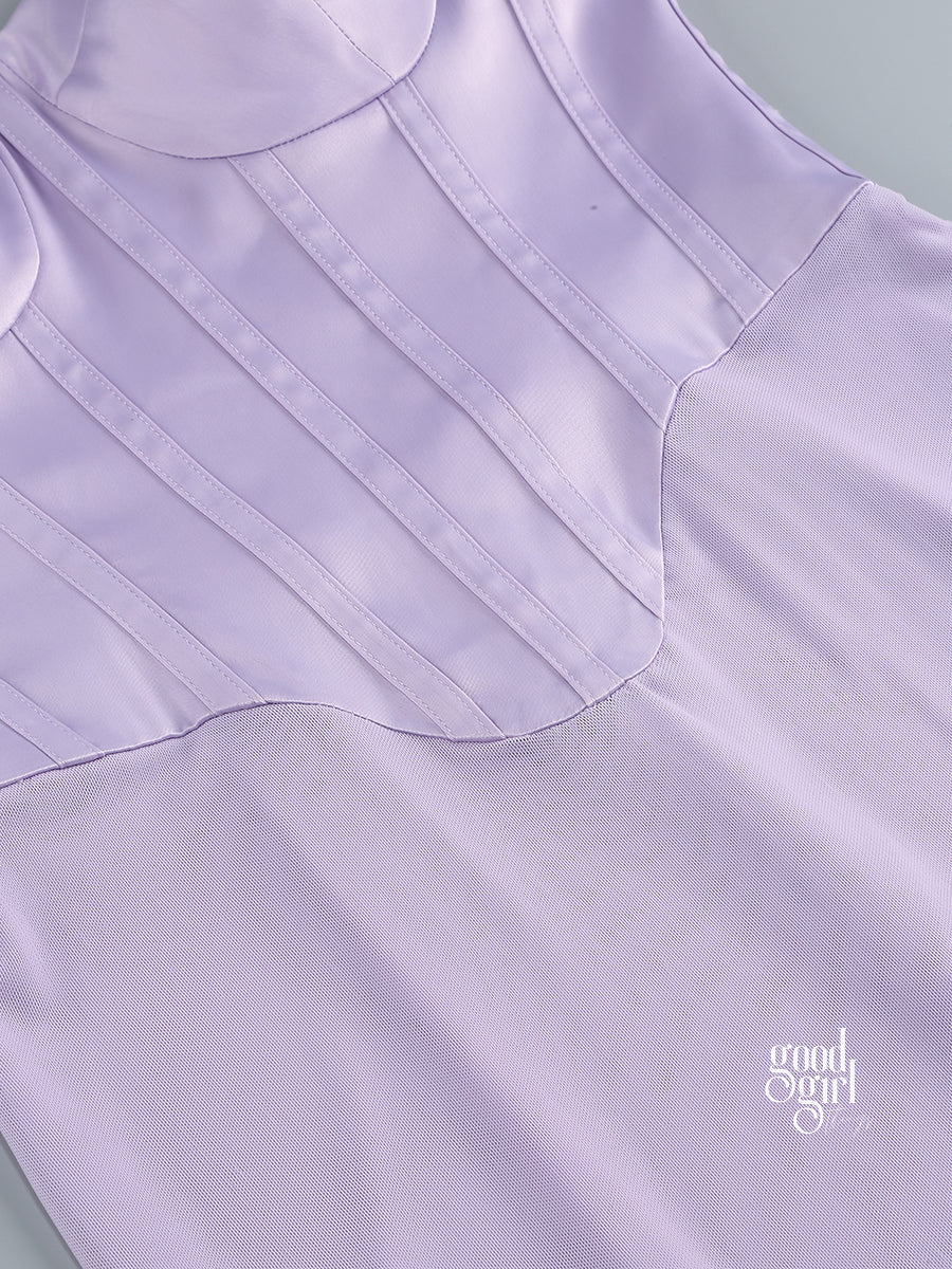 Guinevere Violet Square Neck Maxi Dress