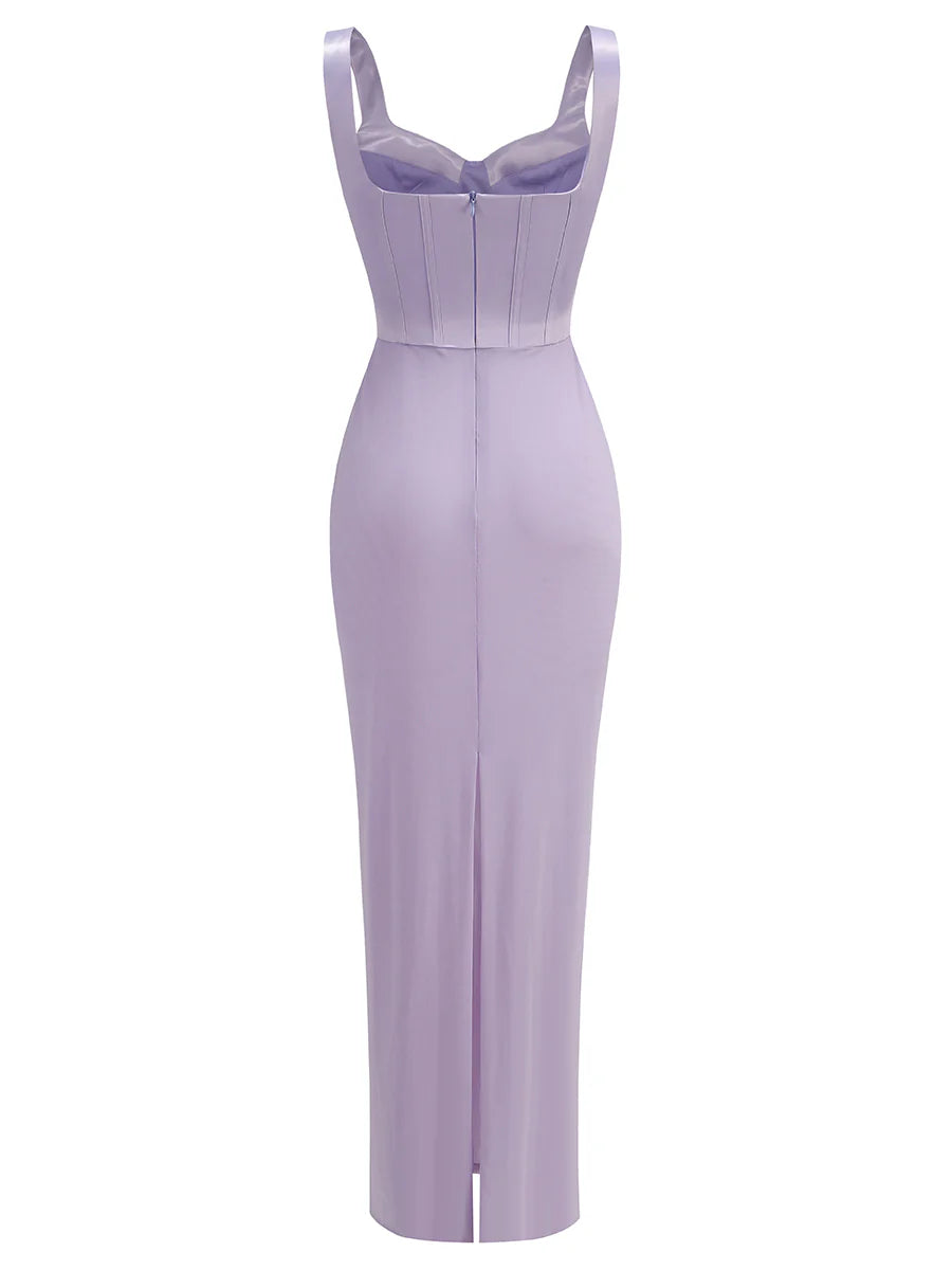 Guinevere Violet Square Neck Maxi Dress