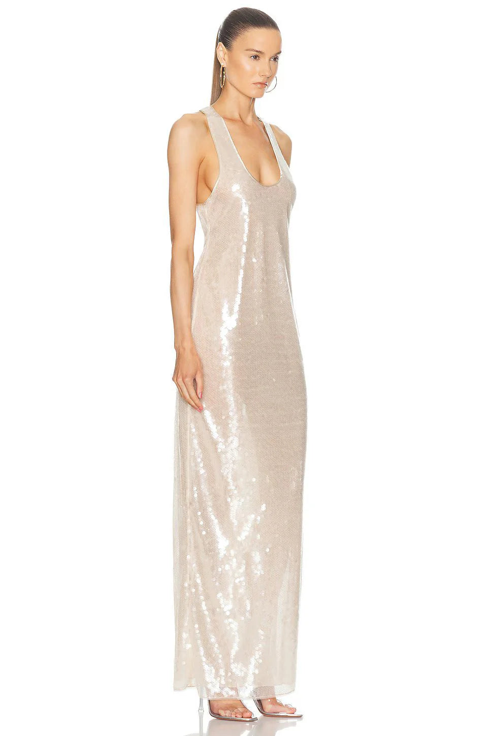 Hunter Sequin Backless Maxi Dress