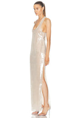 Hunter Sequin Backless Maxi Dress