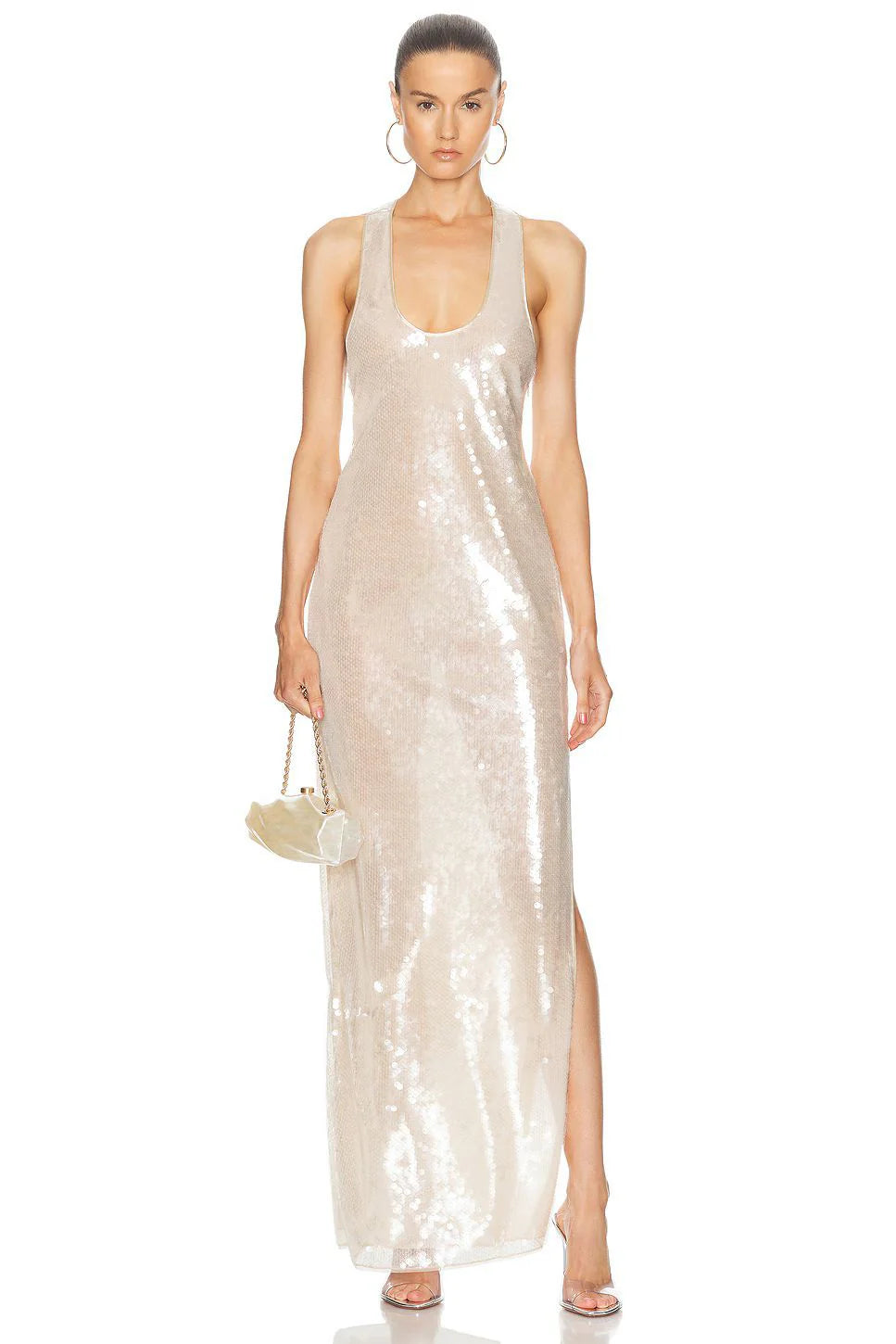 Hunter Sequin Backless Maxi Dress
