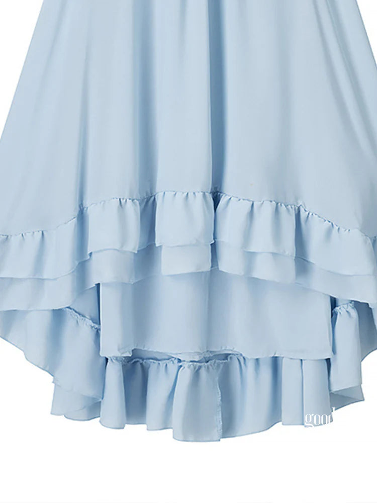 Indie Ruffled Bell Sleeve Mini Dress