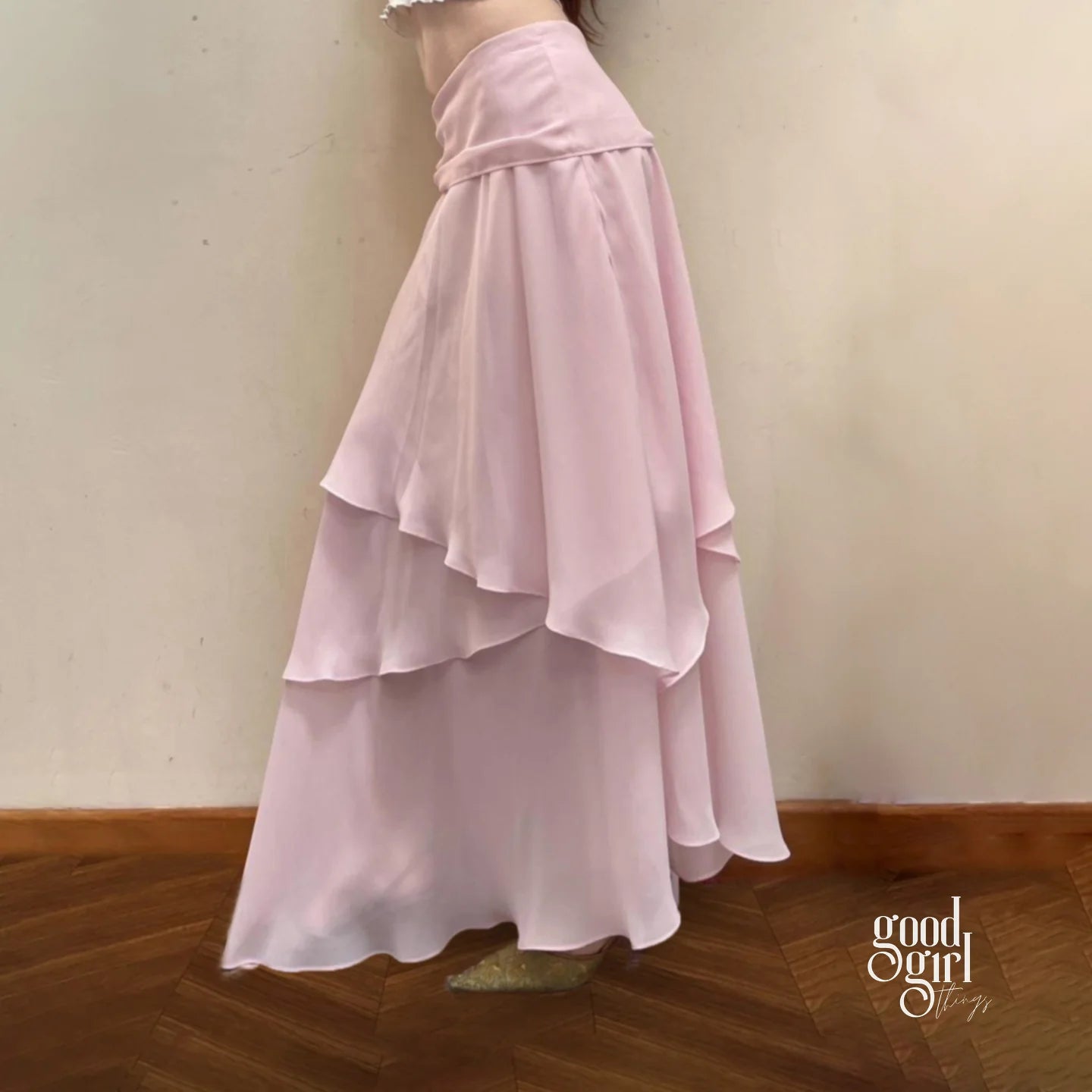Jacklynn Pink Layered Maxi Skirt