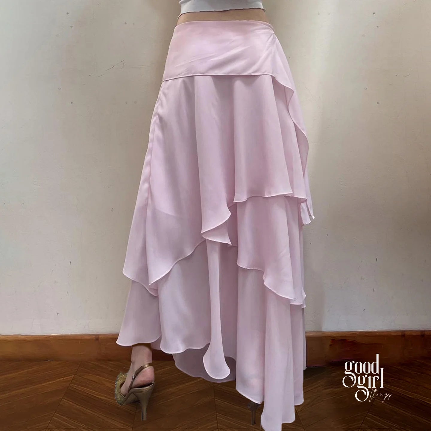 Jacklynn Pink Layered Maxi Skirt