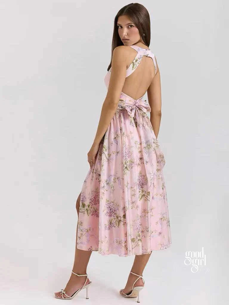 Janey Floral Halter Midi Dress