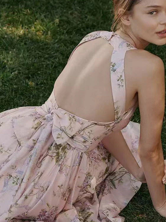 Janey Floral Halter Midi Dress