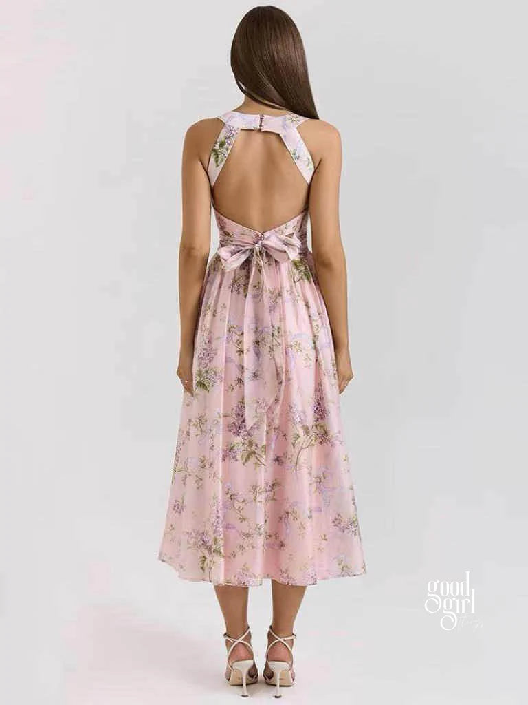 Janey Floral Halter Midi Dress