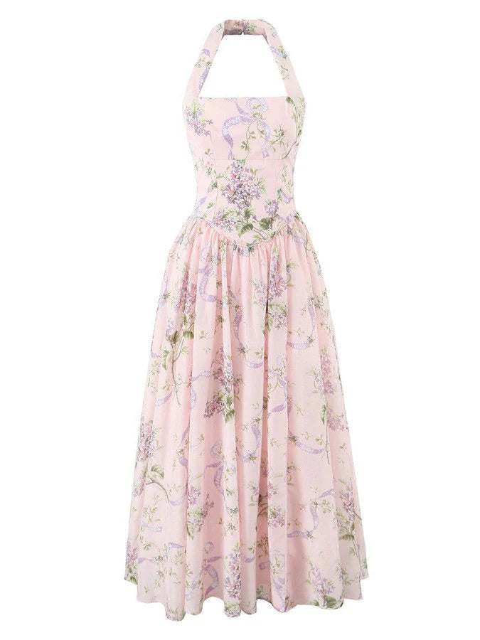 Janey Floral Halter Midi Dress