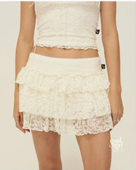 Jayne Tiered Lace Mini Skirt
