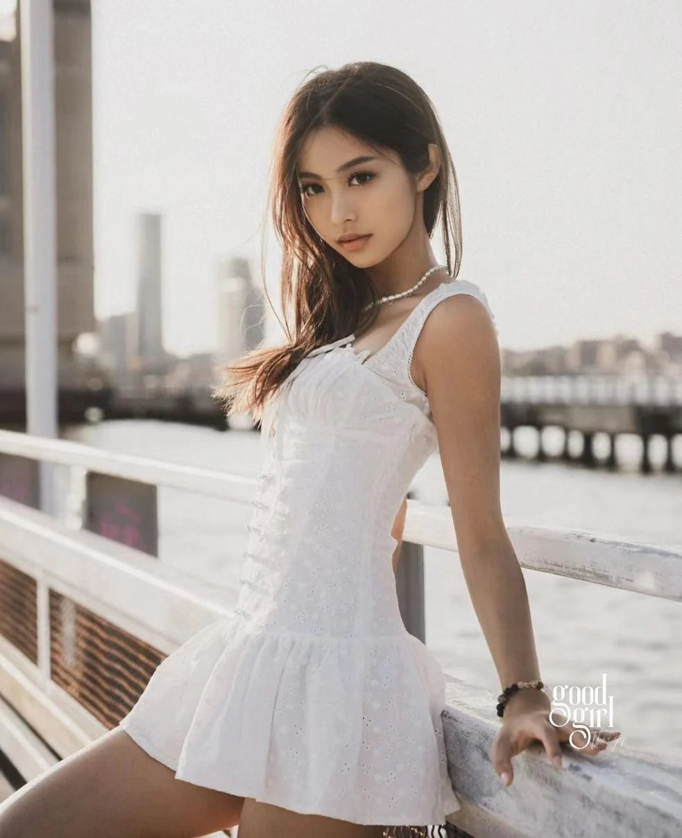 Jhene Embroidered Square Neck Dress