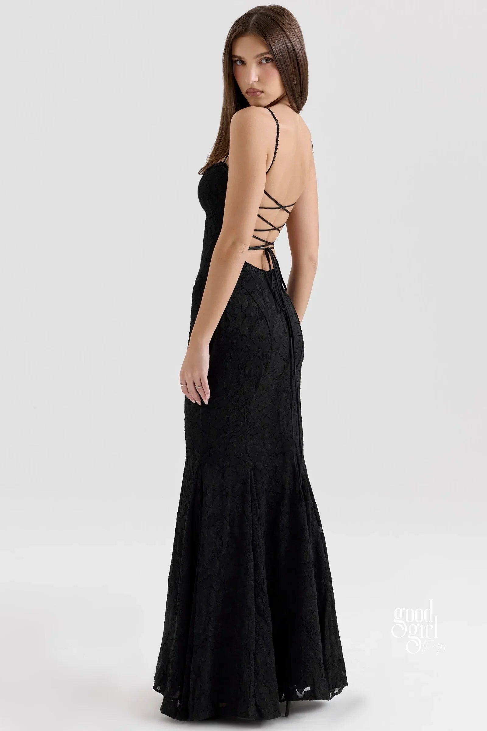 Jocelyn Square Neck Jacquard Maxi Dress