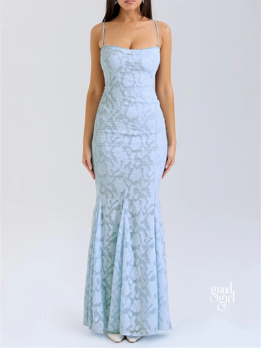 Jocelyn Square Neck Jacquard Maxi Dress