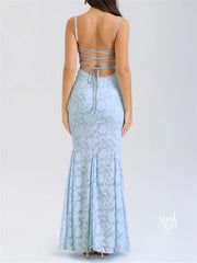 Jocelyn Square Neck Jacquard Maxi Dress