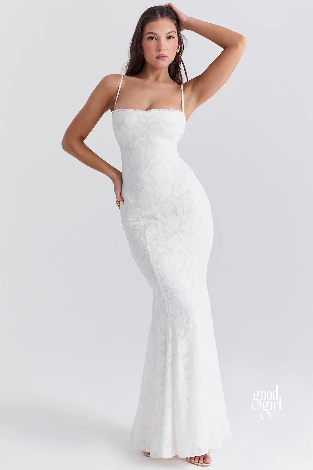 Jocelyn Square Neck Jacquard Maxi Dress