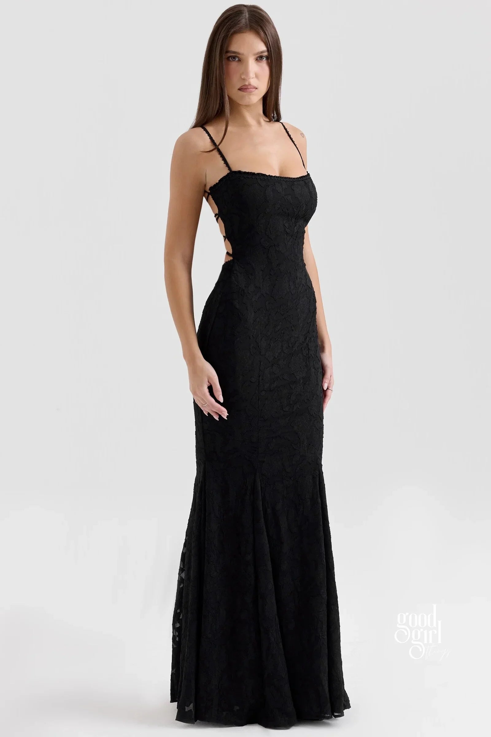 Jocelyn Square Neck Jacquard Maxi Dress