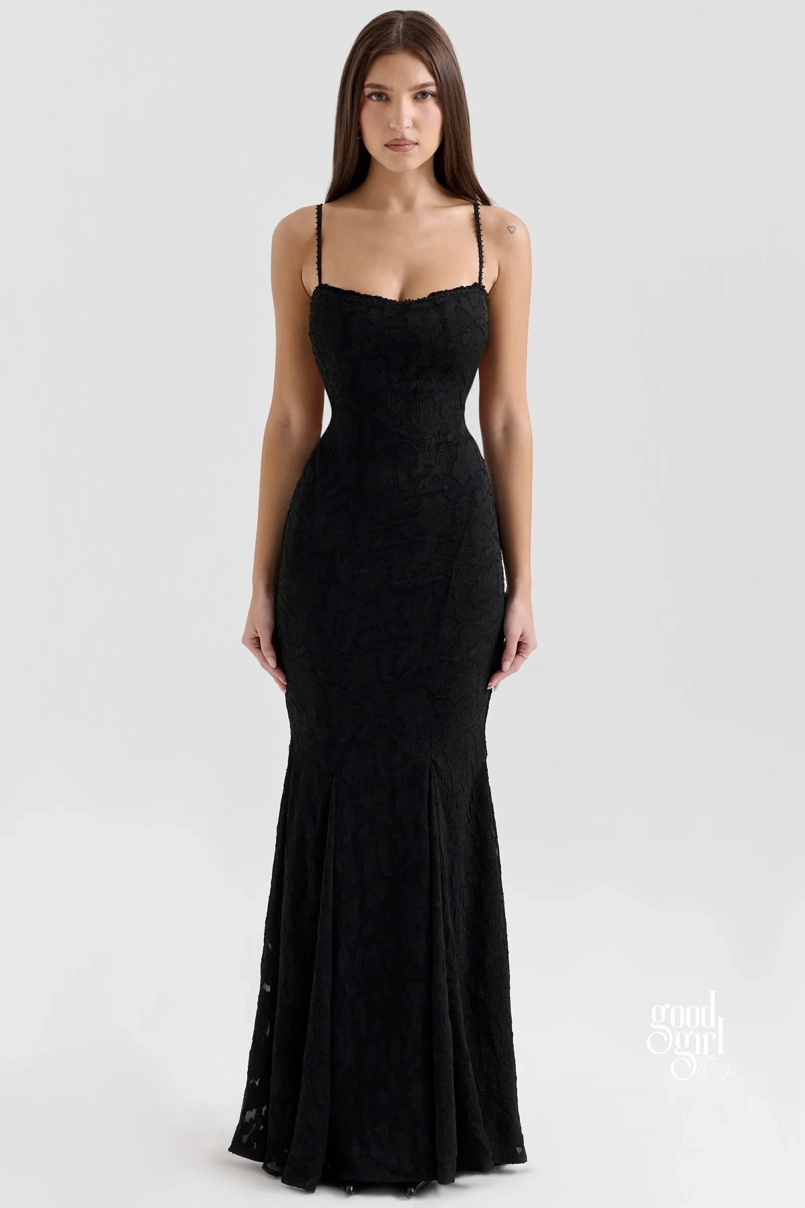 Jocelyn Square Neck Jacquard Maxi Dress