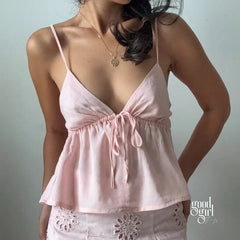Justus Backless Lace-Up Camisole