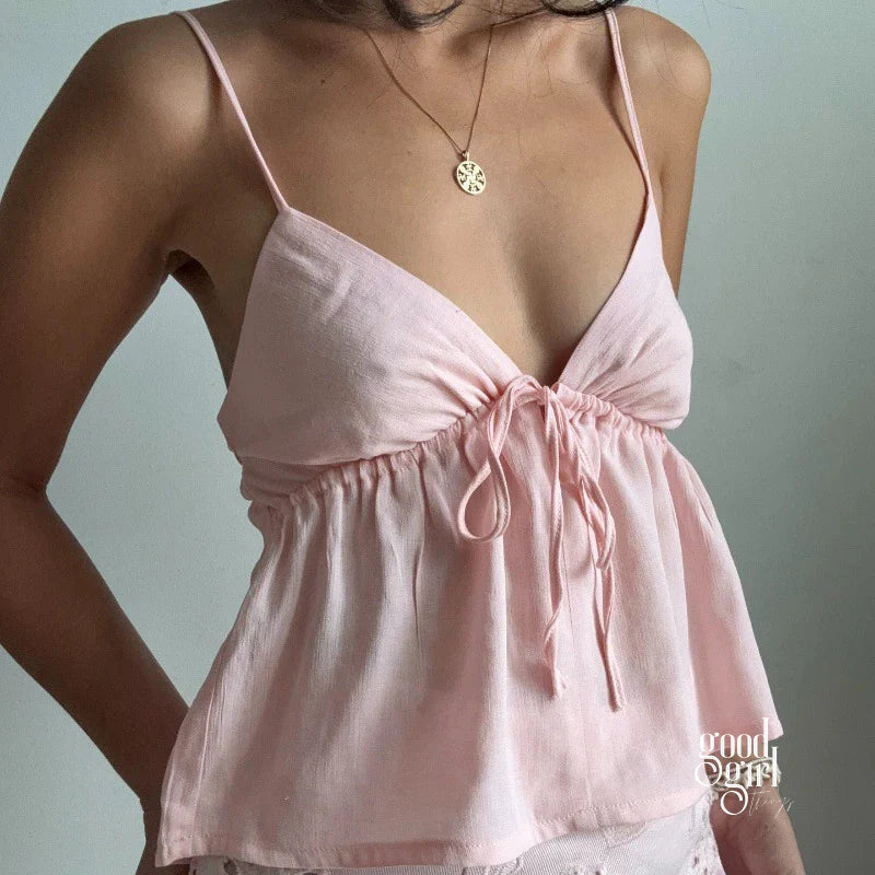 Justus Backless Lace-Up Camisole
