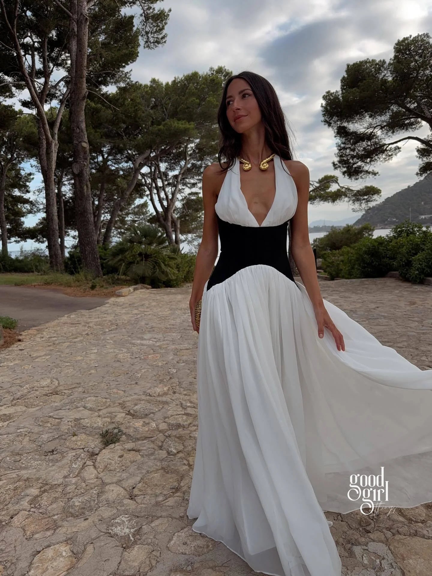 Kambri Halter Cut-Out Maxi Dress