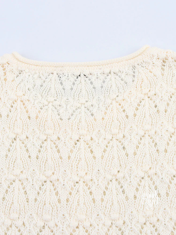 Kambri Knitted Button-Up Top