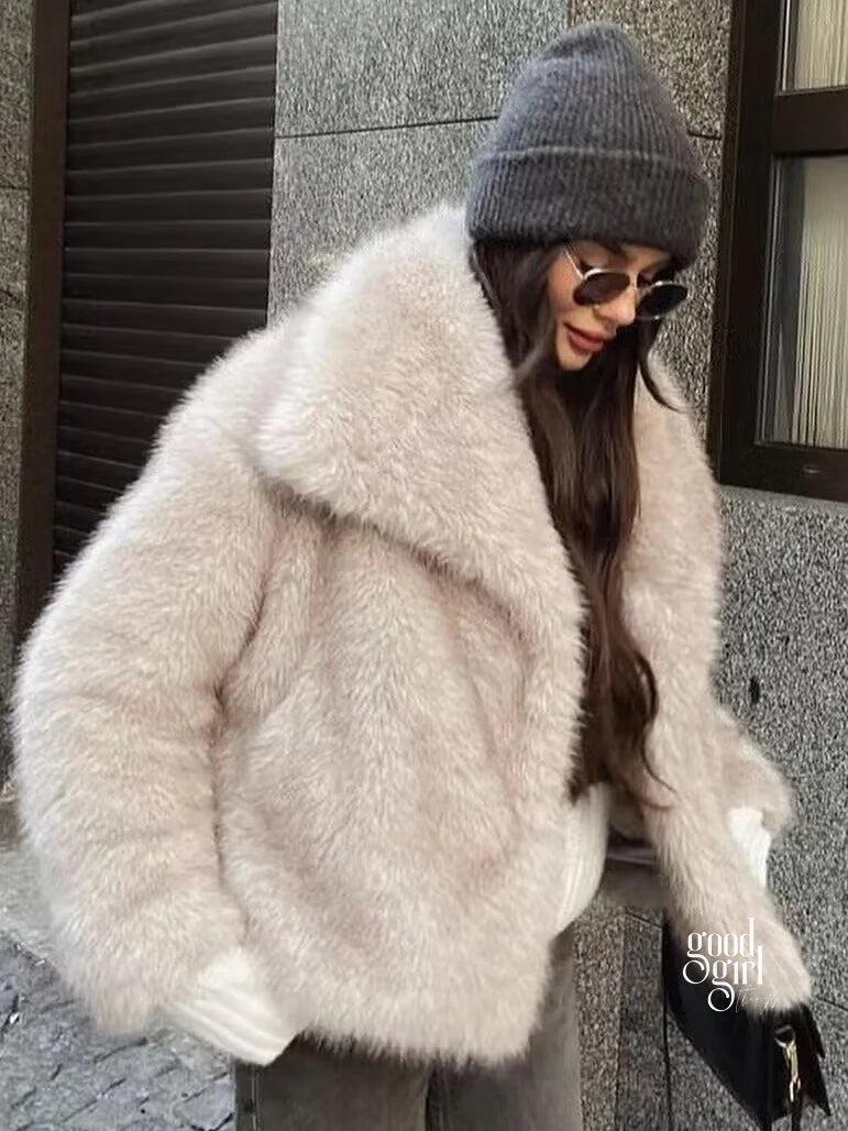 Karra Faux Fur Lapel Jacket