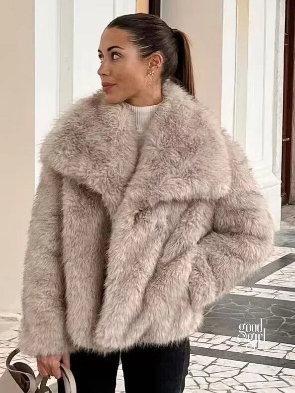 Karra Faux Fur Lapel Jacket