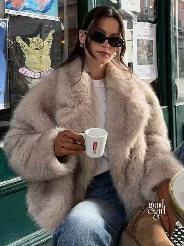 Karra Faux Fur Lapel Jacket