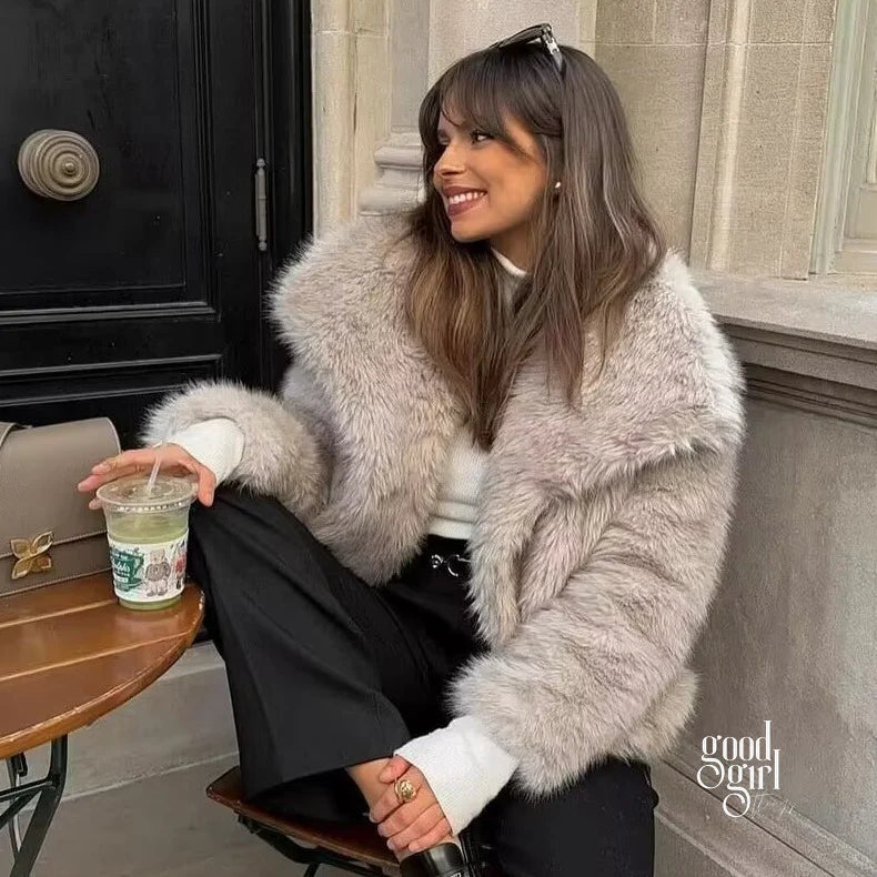 Karra Faux Fur Lapel Jacket