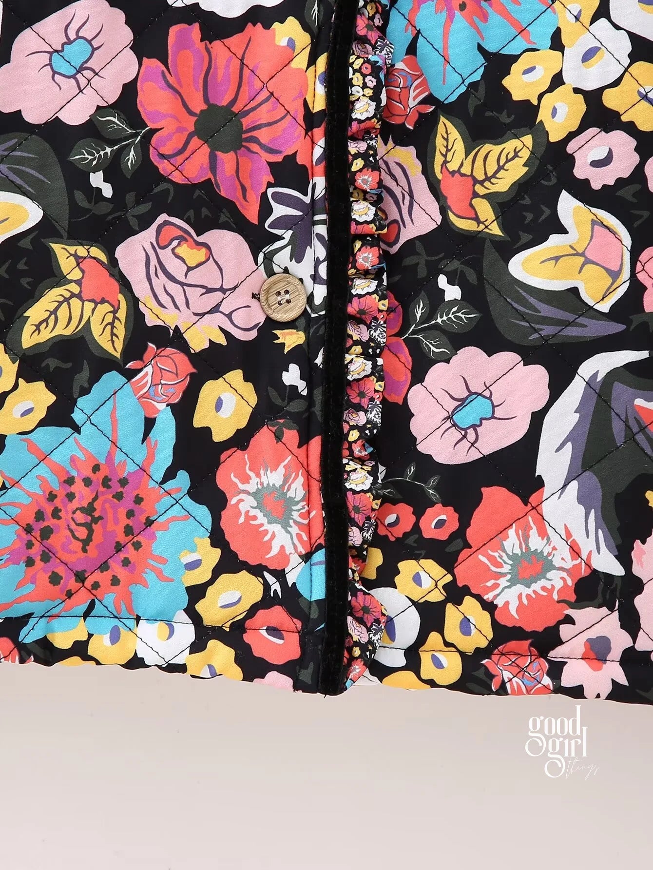 Kaylin Botanical Flare Sleeve Coat