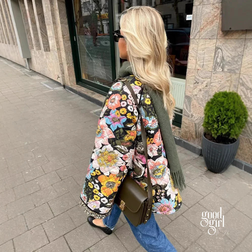 Kaylin Botanical Flare Sleeve Coat