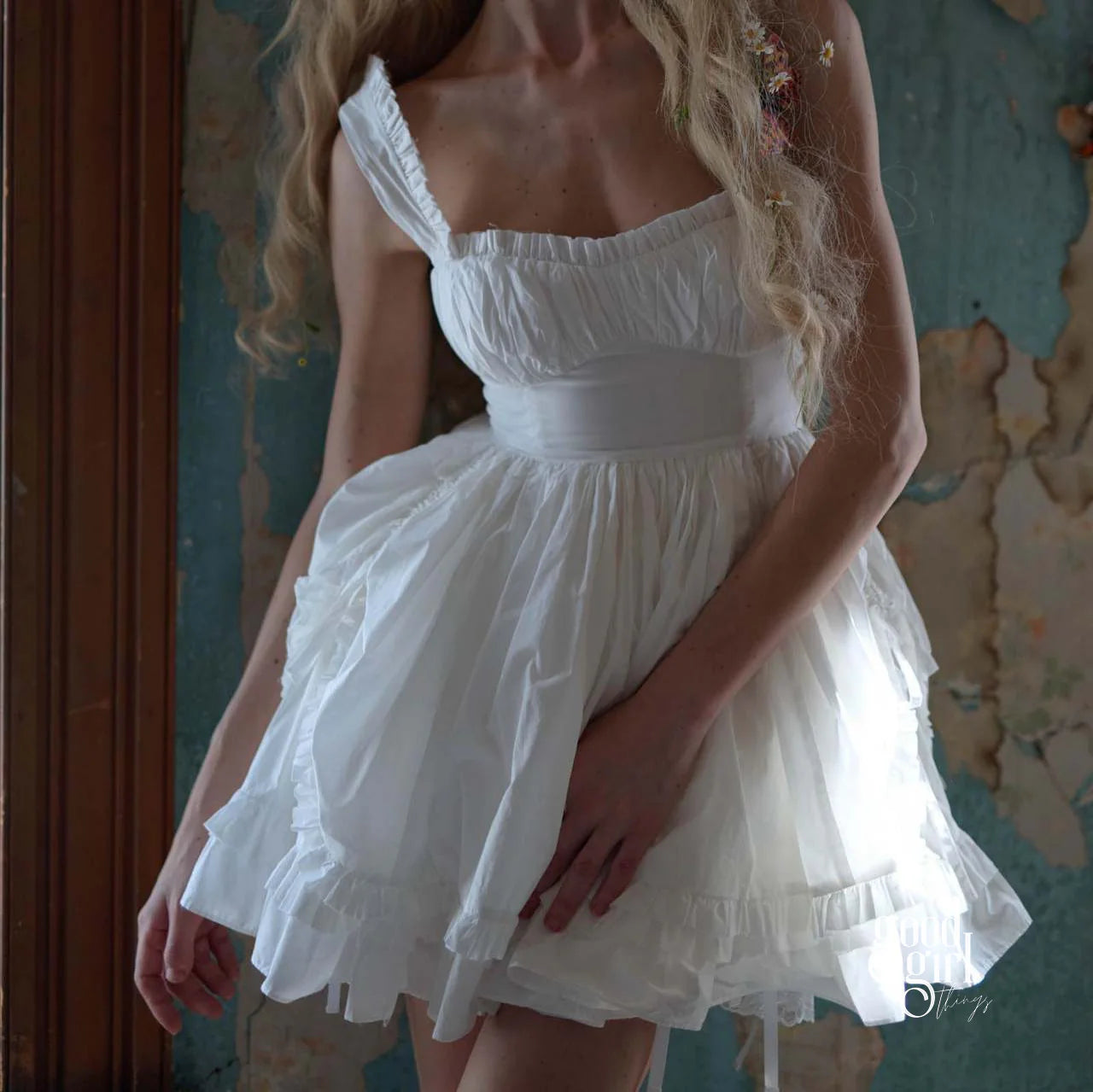 Keily Backless Ruffled Mini Dress