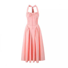 Khali Pleated Halter Midi Dress