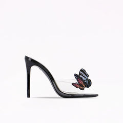 Kloey Blue Butterfly Mules