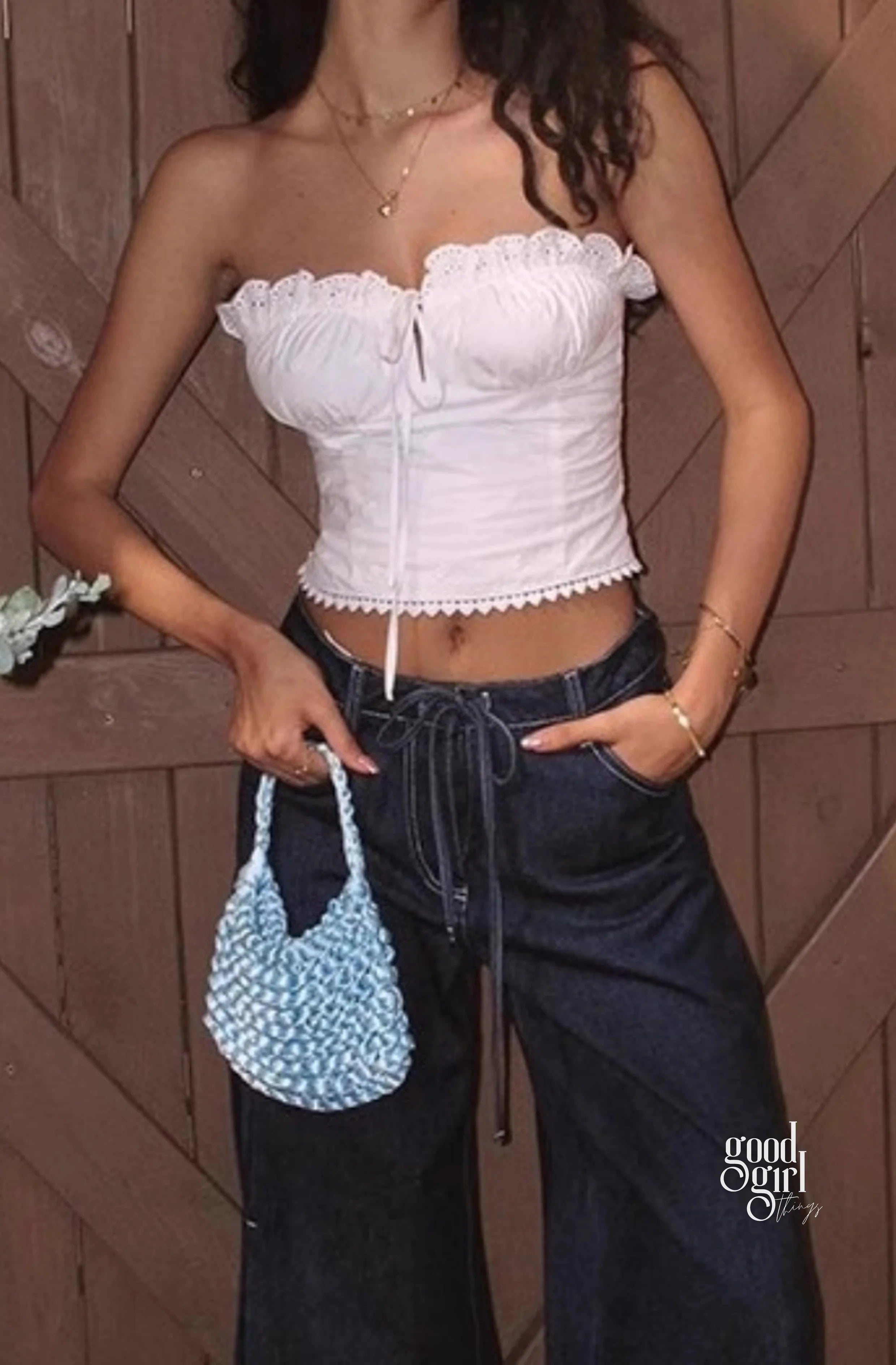 Kyra Embroidered Tube Top