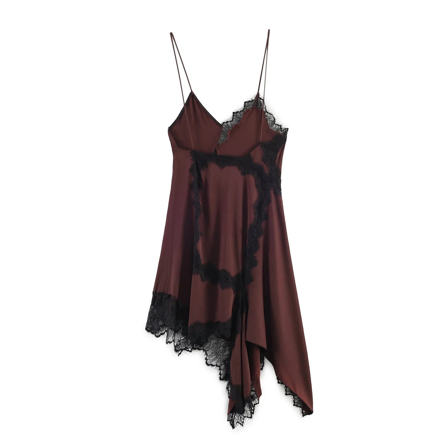 Lace Asymmetric Midi Dress