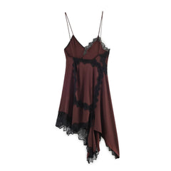 Lace Asymmetric Midi Dress