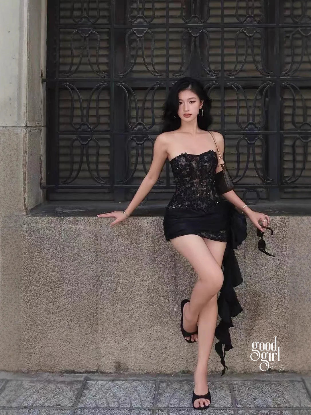 Lace Corset Skirt Set