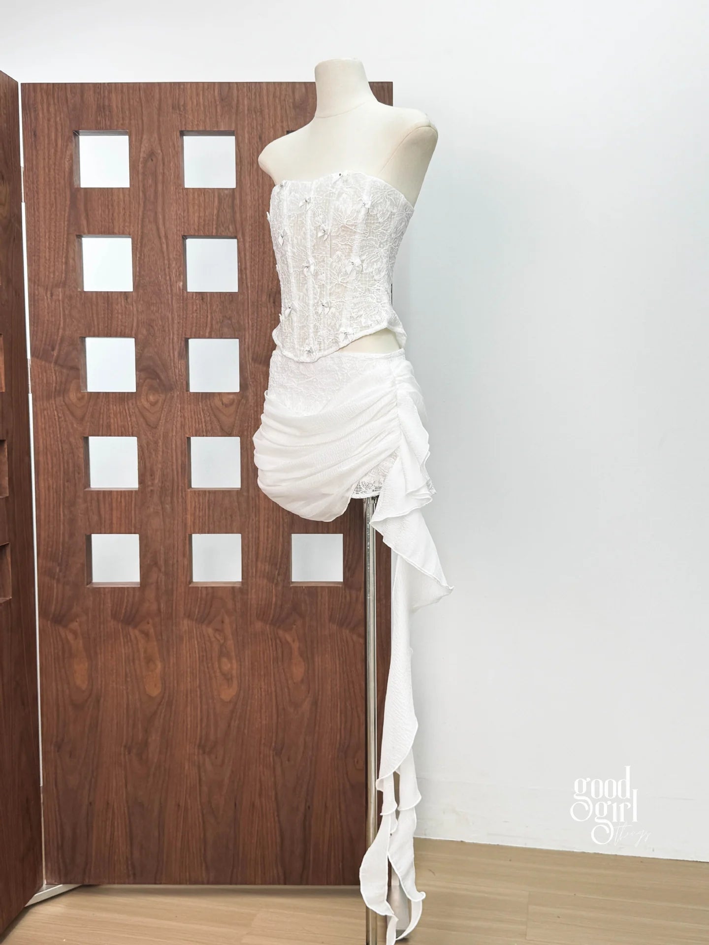 Lace Corset Skirt Set