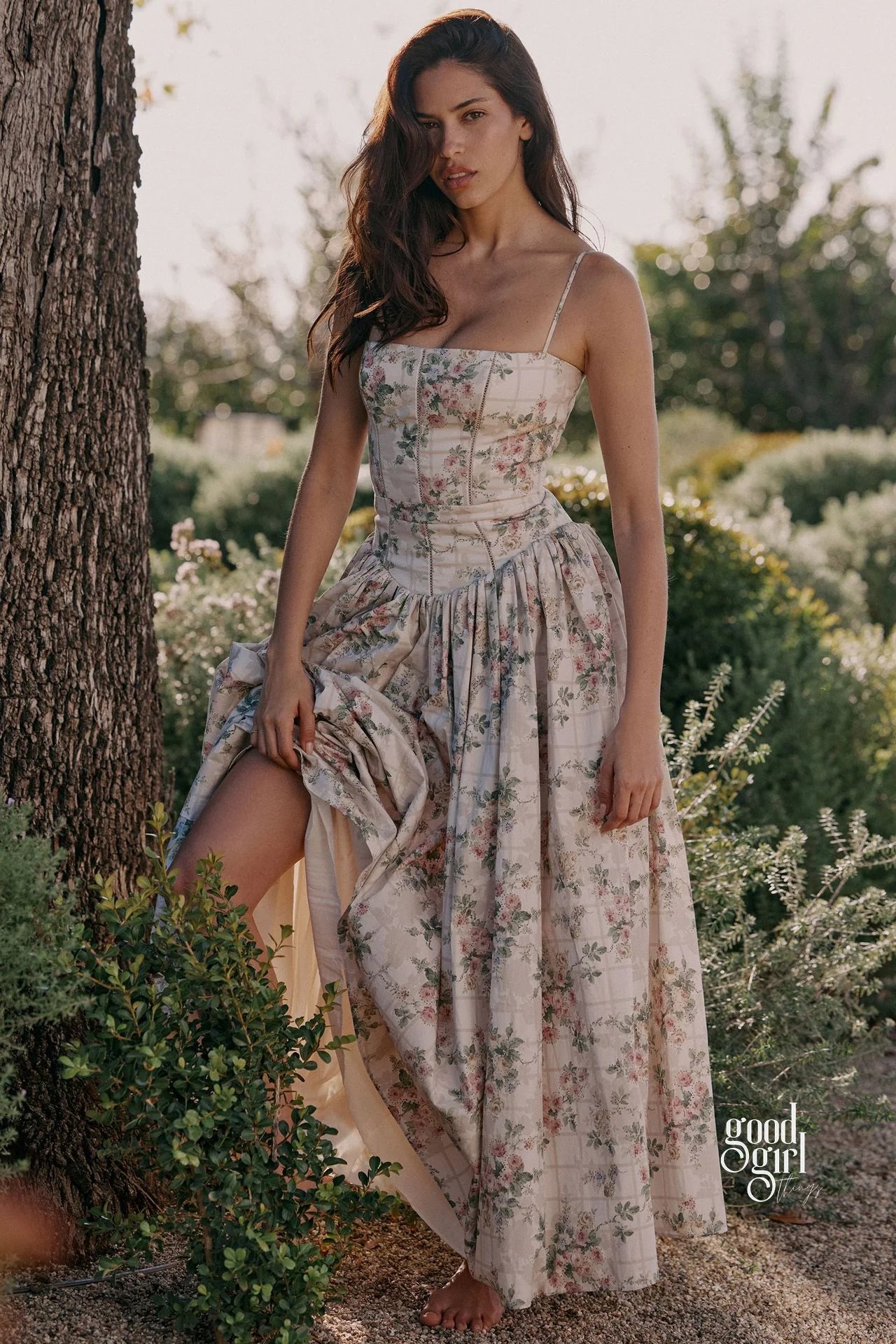 Lelani French Floral Midi Dress