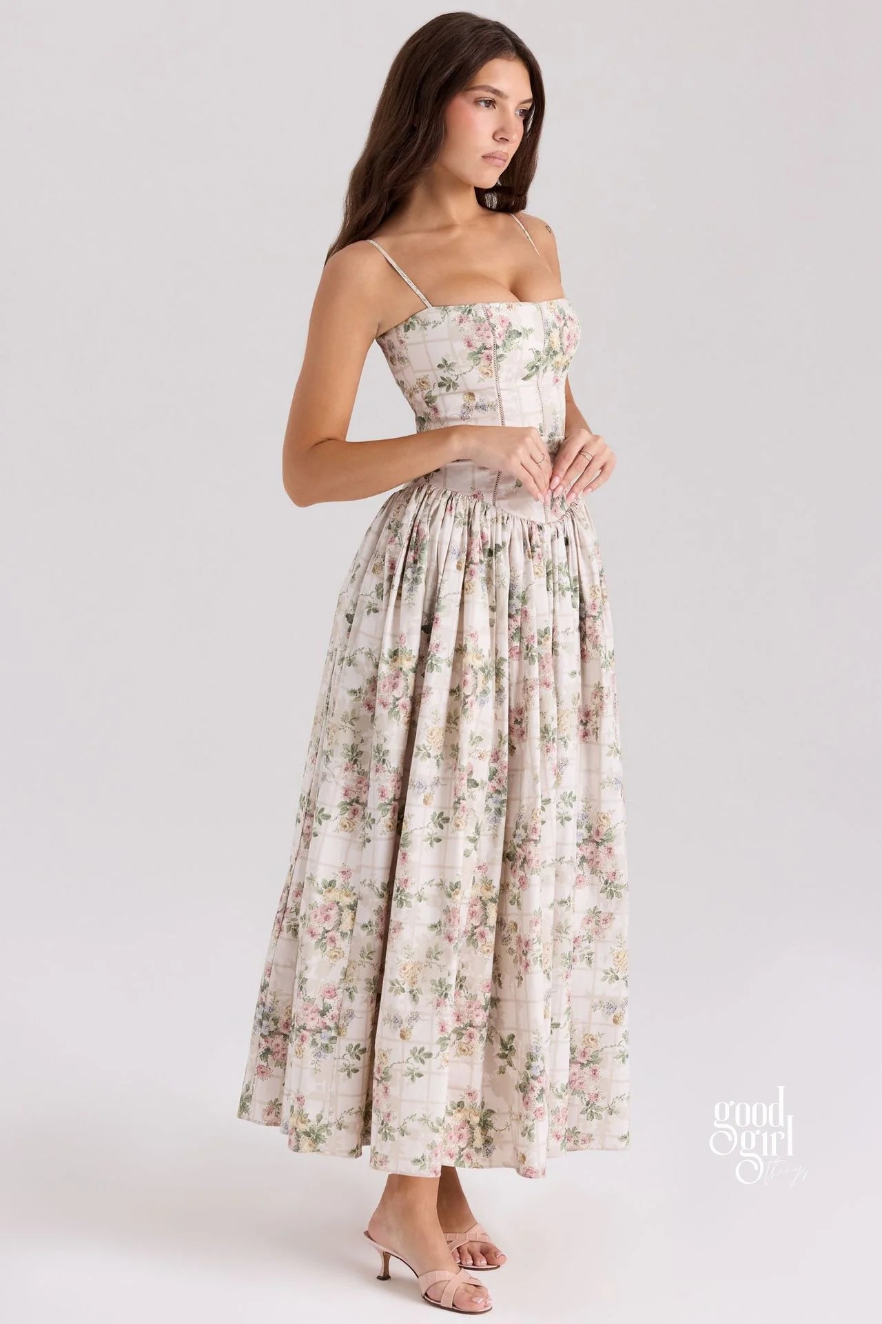 Lelani French Floral Midi Dress