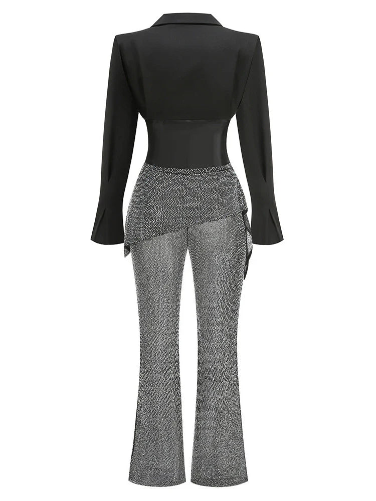 Lucienne Rhinestone Blazer Set