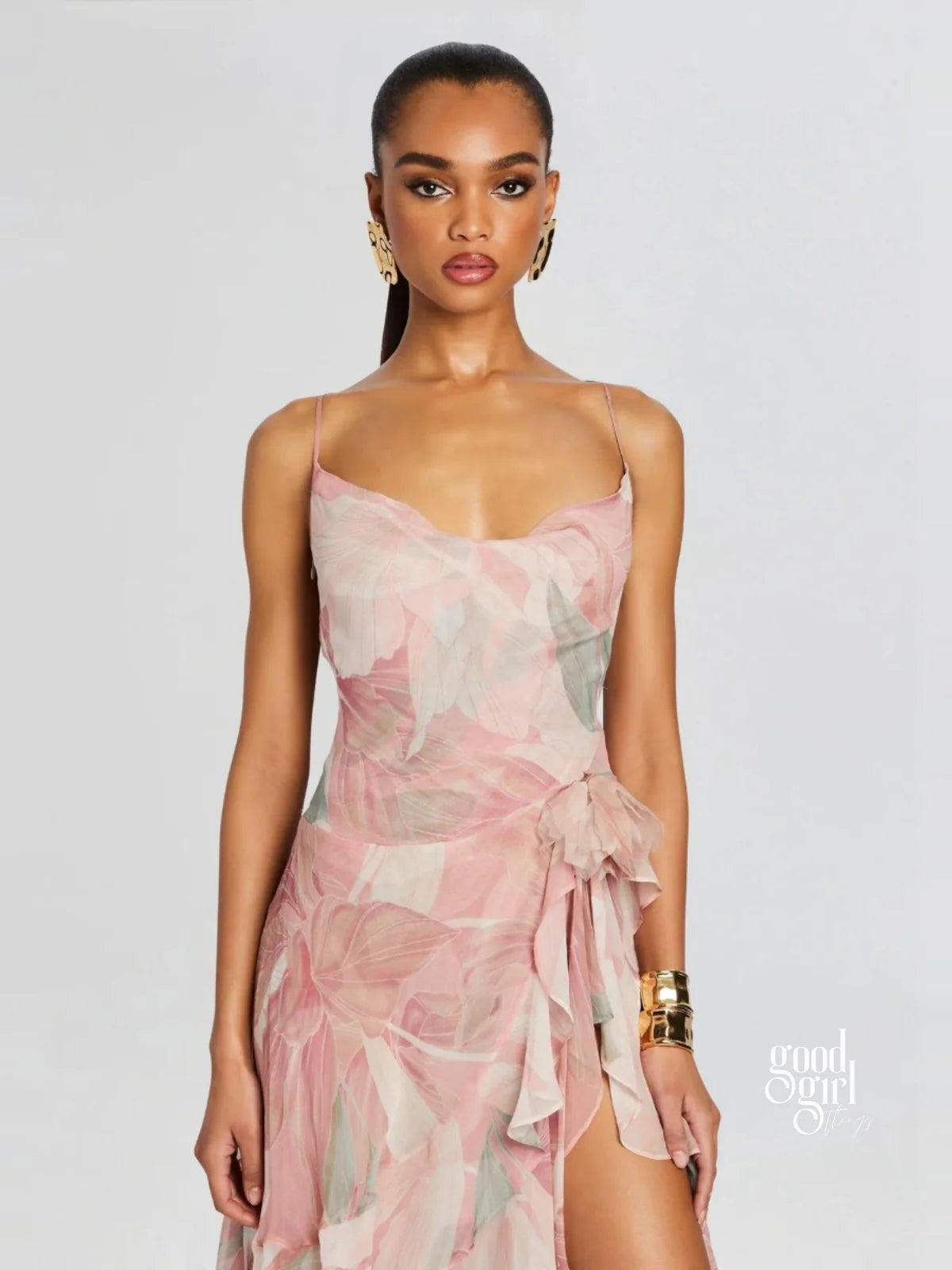 Lynden Backless Floral Maxi Dress