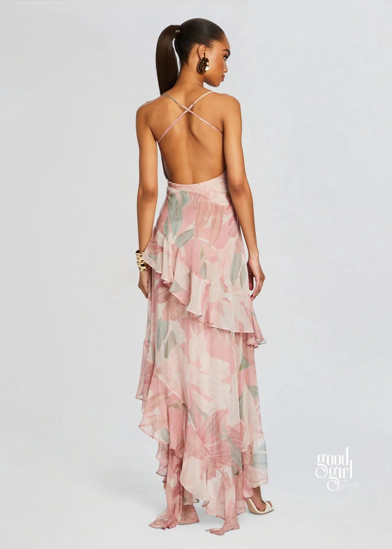 Lynden Backless Floral Maxi Dress