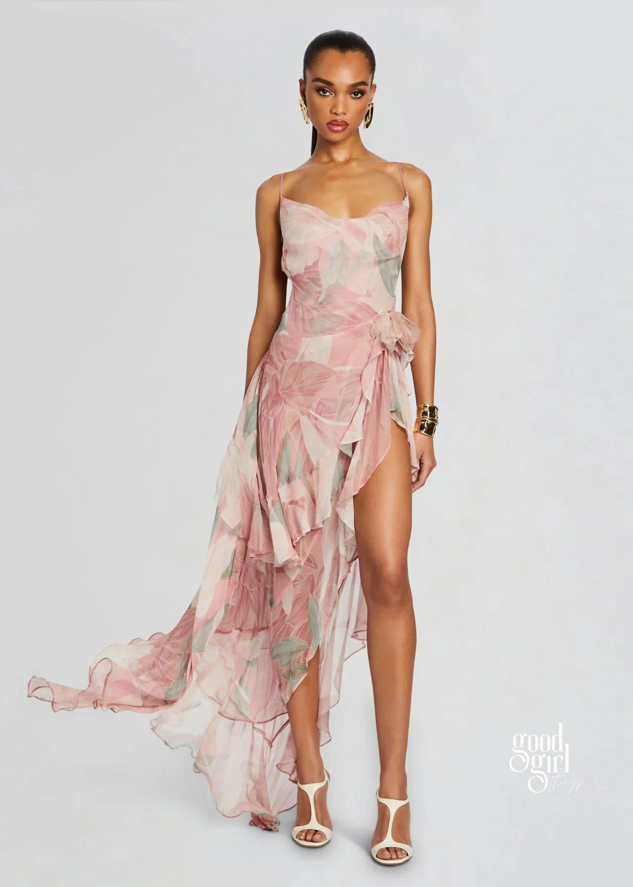 Lynden Backless Floral Maxi Dress
