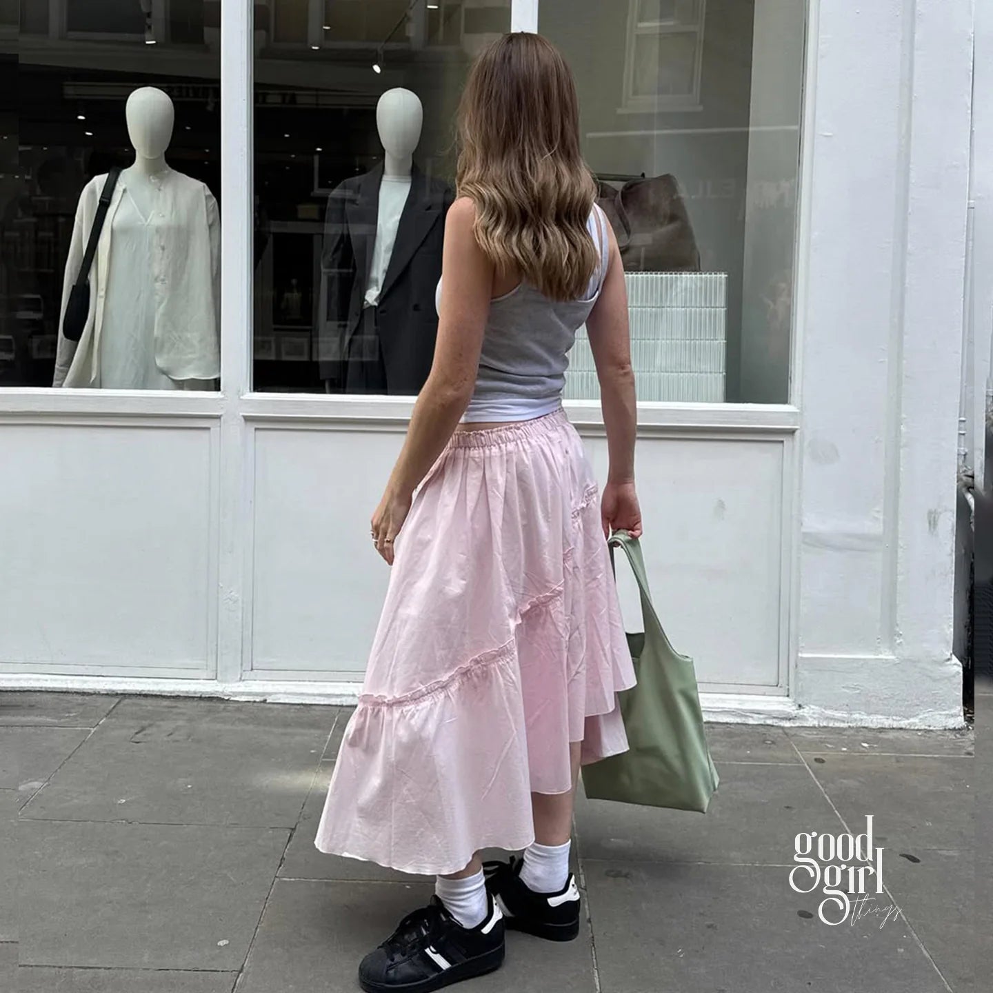 Lynlee Asymmetric Ruffle Maxi Skirt