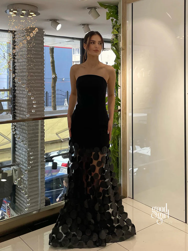 Madysen Strapless Mesh Maxi Dress