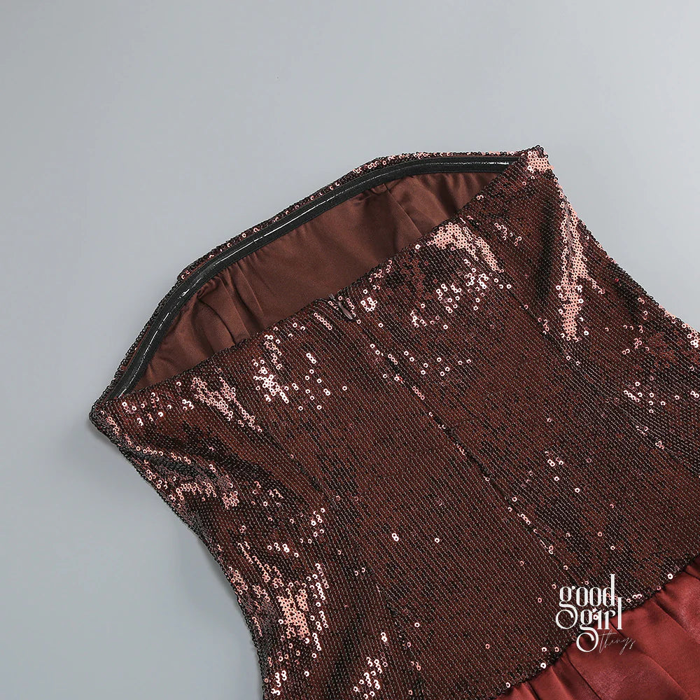 Maebel Strapless Sequin Mini Dress